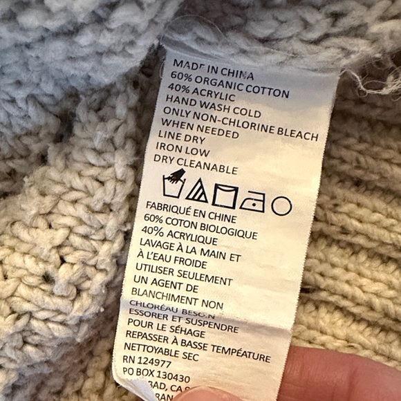 Prana Cream Textured Women's Small (generous) Nemma mockneck Sweater cozy chunky - Picture 6 of 11